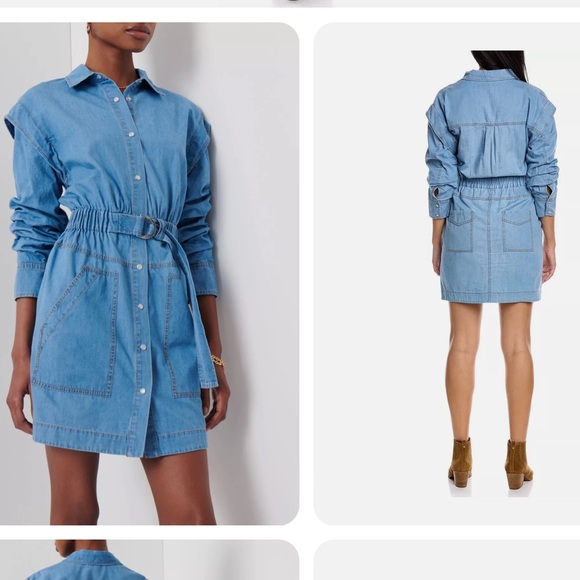 NWT Derek lam Crosby 10 Hadley denim chambray dress - Picture 3 of 5